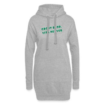Nerfs blancs sang vert - Sweat-shirt à capuche long Femme - gris chiné - Devant