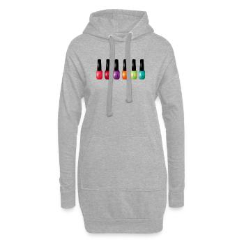 Vernis à ongles coloré avec motif typographique « Nails » - Sweat-shirt à capuche long Femme - gris chiné - Devant