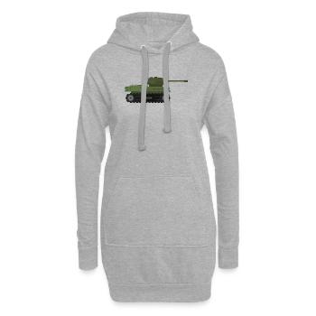 Char militaire - Sweat-shirt à capuche long Femme - gris chiné - Devant