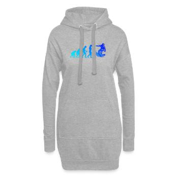 Modernes Snowboard Artwork - Hoodie-Kleid - Grau meliert - Vorne