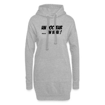 Un docteur un vrai humour profession médicale - Sweat-shirt à capuche long Femme - gris chiné - Devant