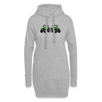 Tractor Green - Conception agricole - Sweat-shirt à capuche long Femme - gris chiné - Devant