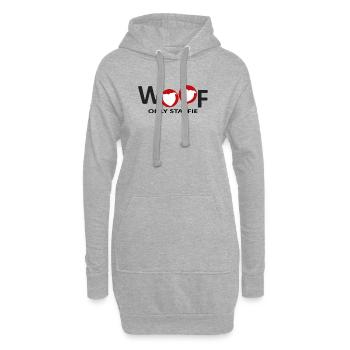 Staffie woof - 032 - Hoodie Dress - heather grey - Front