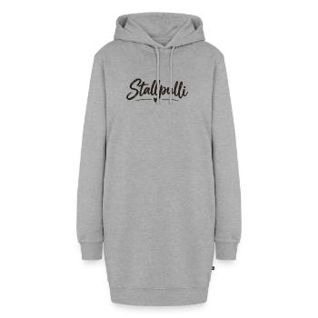 Stallpulli - Pferd - Reiterin - Stall - Pullover - Hoodie-Kleid - Grau meliert - Vorne - AI Model Female 172 light (172cm)