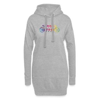 coloré vélo tandem pour cinq personnes - Sweat-shirt à capuche long Femme - gris chiné - Devant