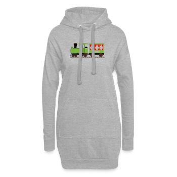 Chemin de fer de train de locomotive à vapeur - Sweat-shirt à capuche long Femme - gris chiné - Devant