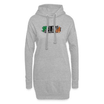 Irland Flagge Gestreifte Wortmarke - Hoodie-Kleid - Grau meliert - Vorne