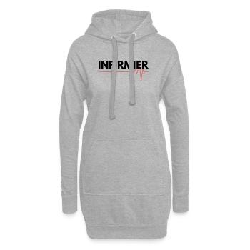 Cadeau 'Infirmier', pour les Soignants - Sweat-shirt à capuche long Femme - gris chiné - Devant