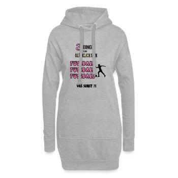 Fussball Fans Fußballfan Frauenfussball Fußball - Hoodie-Kleid - Grau meliert - Vorne