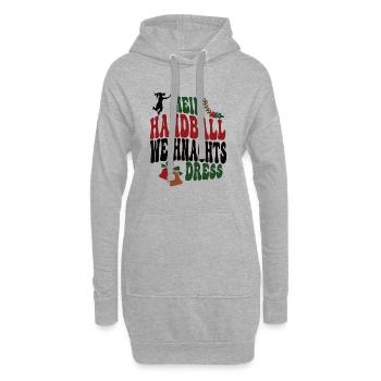 Handball Weihnachten Spielerin Handballerin Xmas - Hoodie-Kleid - Grau meliert - Vorne