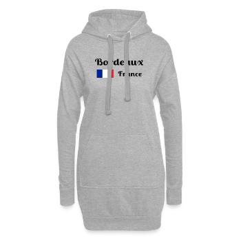Bordeaux France- Imprimés stylés - Sweat-shirt à capuche long Femme - gris chiné - Devant