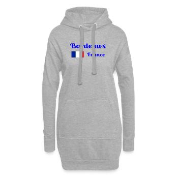 Bordeaux France- Imprimés stylés - Sweat-shirt à capuche long Femme - gris chiné - Devant