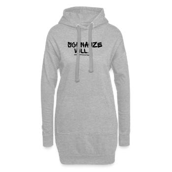 Schnauze voll. – Statement-Shirt für alle mit kurz - Hoodie-Kleid - Grau meliert - Vorne