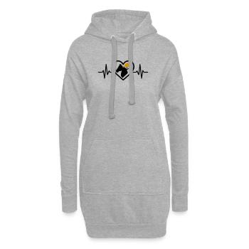Équitation Coeur Cheval Sport Passion Cadeau - Sweat-shirt à capuche long Femme - gris chiné - Devant
