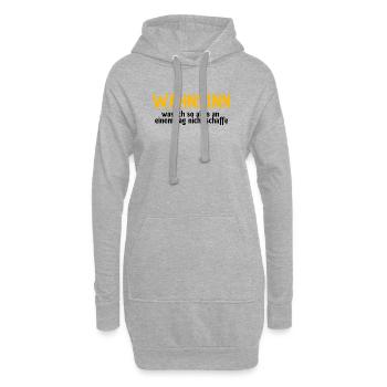 WAHNSINN, NICHTS GESCHAFFT, LUSTIGER SPRUCH, MÜDE - Hoodie-Kleid - Grau meliert - Vorne