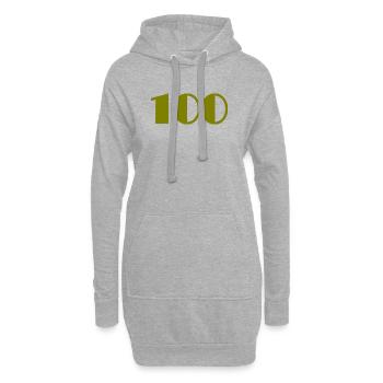 100. 100 ANS. 100e ANNIVERSAIRE. ANNIVERSAIRE 100  - Sweat-shirt à capuche long Femme - gris chiné - Devant