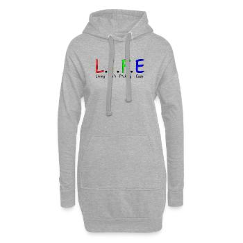 Vie - Sweat-shirt à capuche long Femme - gris chiné - Devant