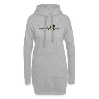 Cactus Battement de cœur ECG Pouls Cactus Lover - Sweat-shirt à capuche long Femme - gris chiné - Devant