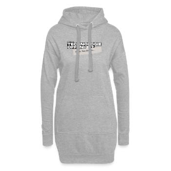 Bin für Technologieoffenheit – Meine Fax-Nr. ist… - Hoodie-Kleid - Grau meliert - Vorne