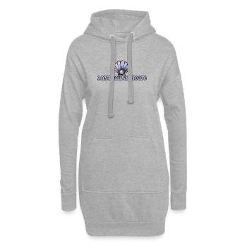 Sirène au cœur Emblème de la Coquille - Sweat-shirt à capuche long Femme - gris chiné - Devant