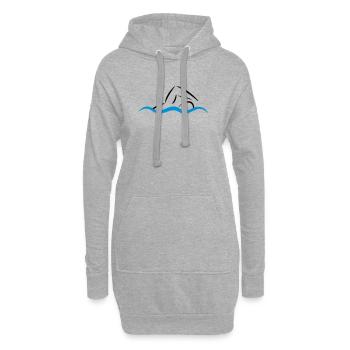 nage - Sweat-shirt à capuche long Femme - gris chiné - Devant