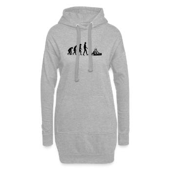 Go-Kart / Karting / Kart / Fahrer - Hoodie-Kleid - Grau meliert - Vorne