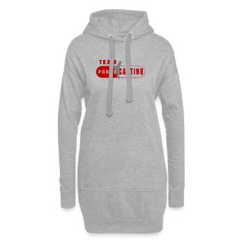 Casting porno d’équipe - Sweat-shirt à capuche long Femme - gris chiné - Devant