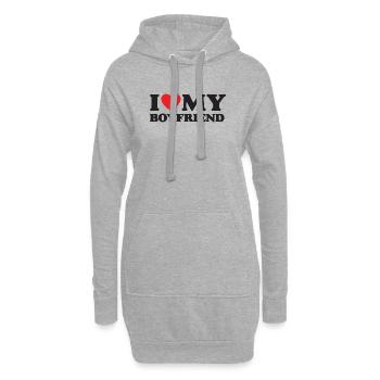 J’aime mon petit ami - Sweat-shirt à capuche long Femme - gris chiné - Devant