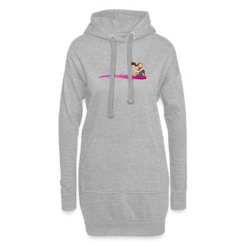 Harpiste sur vague | Musicien sur la vague - Sweat-shirt à capuche long Femme - gris chiné - Devant
