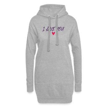 HERZ. PAPA. MAMA. Junggesellinnenabschied. BEBE. KIND. HERZ. FEST - Hoodie-Kleid - Grau meliert - Vorne
