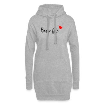 BONNE FÊTE. COEUR. BONNE FÊTE MAMAN. MAMAN - Sweat-shirt à capuche long Femme - gris chiné - Devant