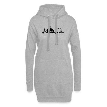 Tracteur Heartbeat Farmer - Sweat-shirt à capuche long Femme - gris chiné - Devant