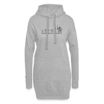 Game Figure Board Game Evolution: Fun Design - Hoodie Dress - heather grey - Front