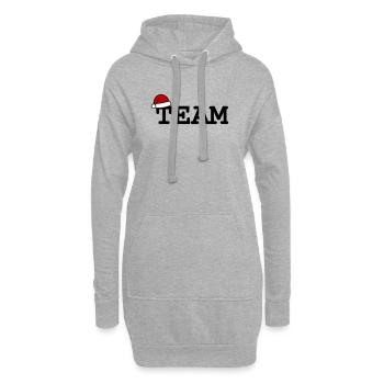 Équipe Chapeau de Noël - Sweat-shirt à capuche long Femme - gris chiné - Devant