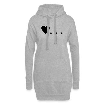 Liebe ist ... Herz - Hoodie-Kleid - Grau meliert - Vorne