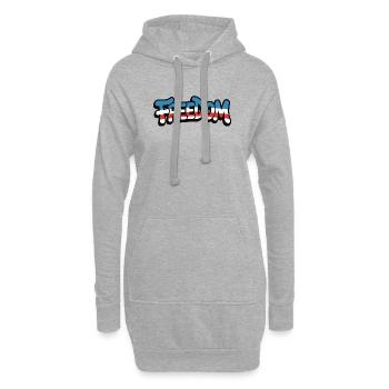 Freedom Typografie Statement Design - Hoodie-Kleid - Grau meliert - Vorne