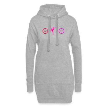 Gruppenfitness Geschenk für eine Aerobic-Trainerin - Hoodie-Kleid - Grau meliert - Vorne