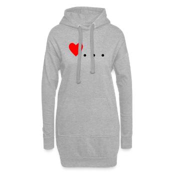 Cœur à trois points – Conception de symboles - Sweat-shirt à capuche long Femme - gris chiné - Devant