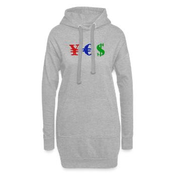 Yen Euro Dollar - YES - Hoodie-Kleid - Grau meliert - Vorne
