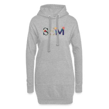 Nom SEM décoré de fleurs - Sweat-shirt à capuche long Femme - gris chiné - Devant