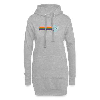 Fléchettes et Vibrations arc-en-ciel - Sweat-shirt à capuche long Femme - gris chiné - Devant