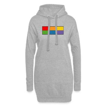 LGBT_Regenbogen_Farbblock-Raster  - Hoodie-Kleid - Grau meliert - Vorne