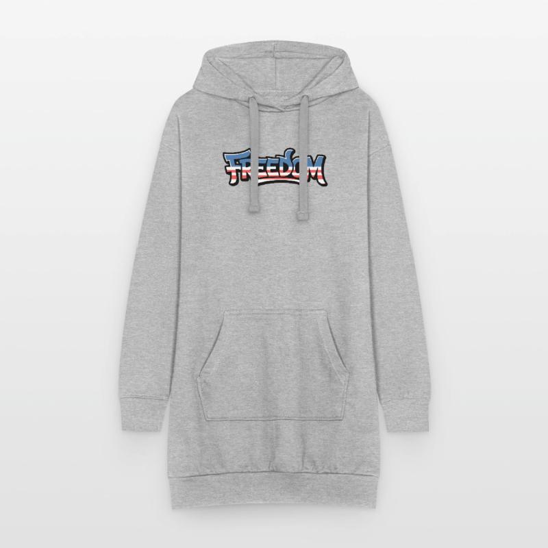 Conception de la Déclaration de Typographie de la Liberté Sweat-shirt à capuche long Femme