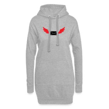 Courrier express enveloppe ailée poste - Sweat-shirt à capuche long Femme - gris chiné - Devant