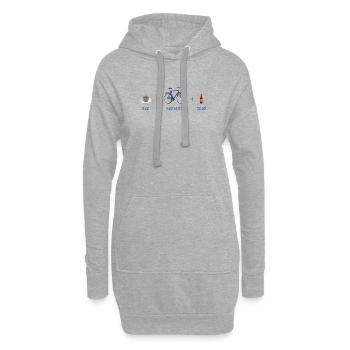 Café du matin Cycling Joie - Sweat-shirt à capuche long Femme - gris chiné - Devant