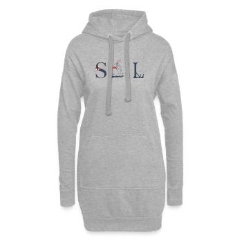 SAIL – Maritimes Typografie Design - Hoodie-Kleid - Grau meliert - Vorne