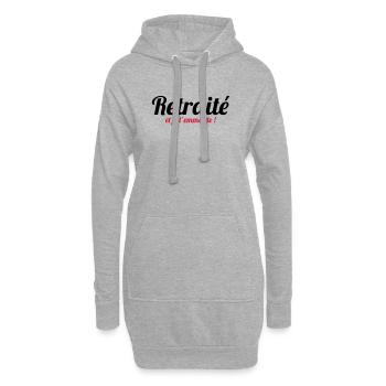 Retraité et je t'emmerde ! - Sweat-shirt à capuche long Femme - gris chiné - Devant