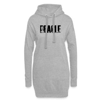 Jagdhund Beagle - Hoodie-Kleid - Grau meliert - Vorne