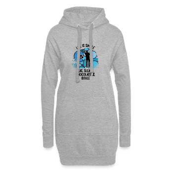 Boule Pétanque Boccia Boules Chocolat - Sweat-shirt à capuche long Femme - gris chiné - Devant