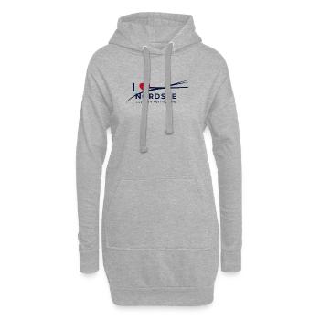 Ich liebe die Nordsee ... Golf von Ostfriesland - Hoodie-Kleid - Grau meliert - Vorne